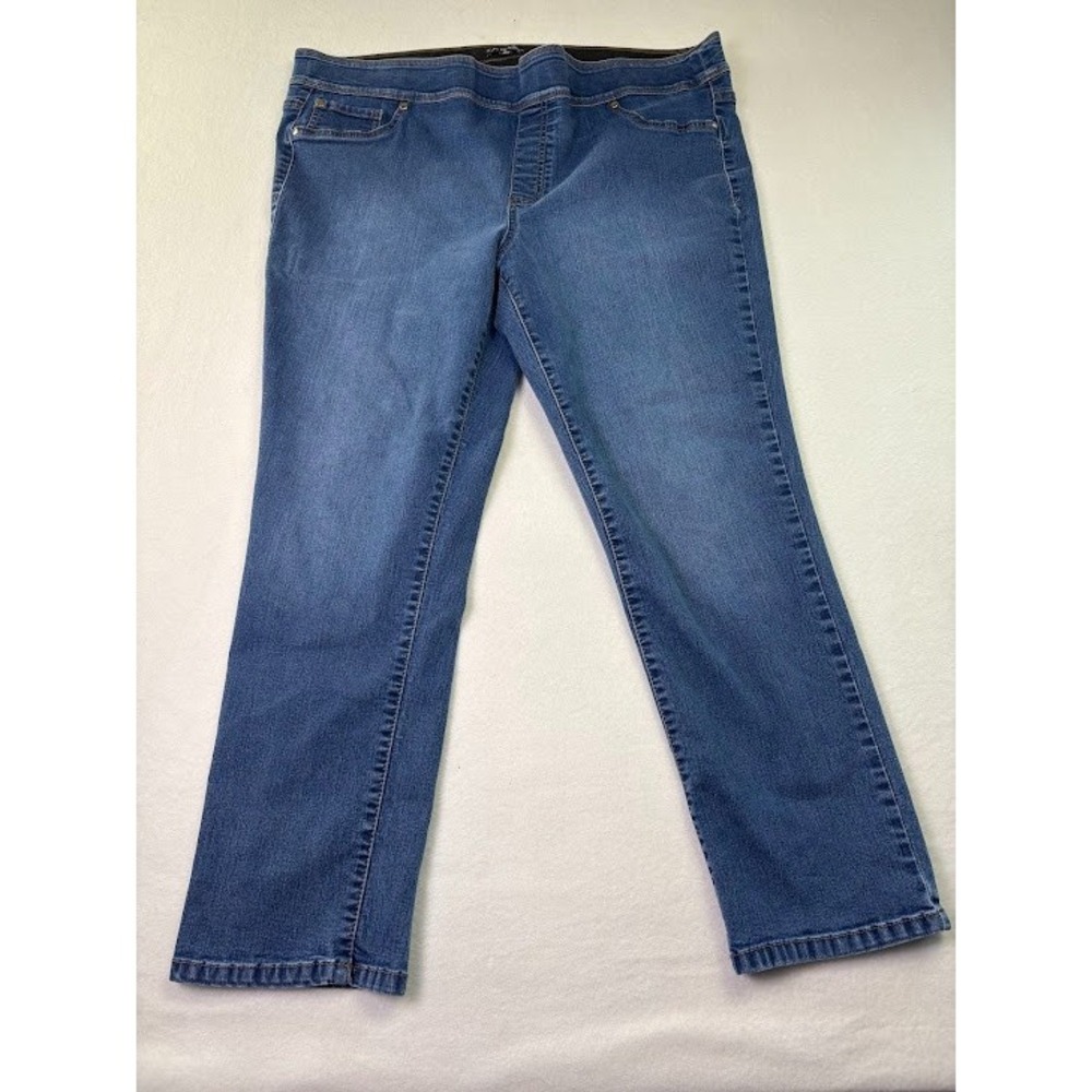 Women's Kim Rogers Curvy 18W SHORT Denim Pull On Jeans Straight Leg - Picture 1 of 7